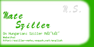 mate sziller business card